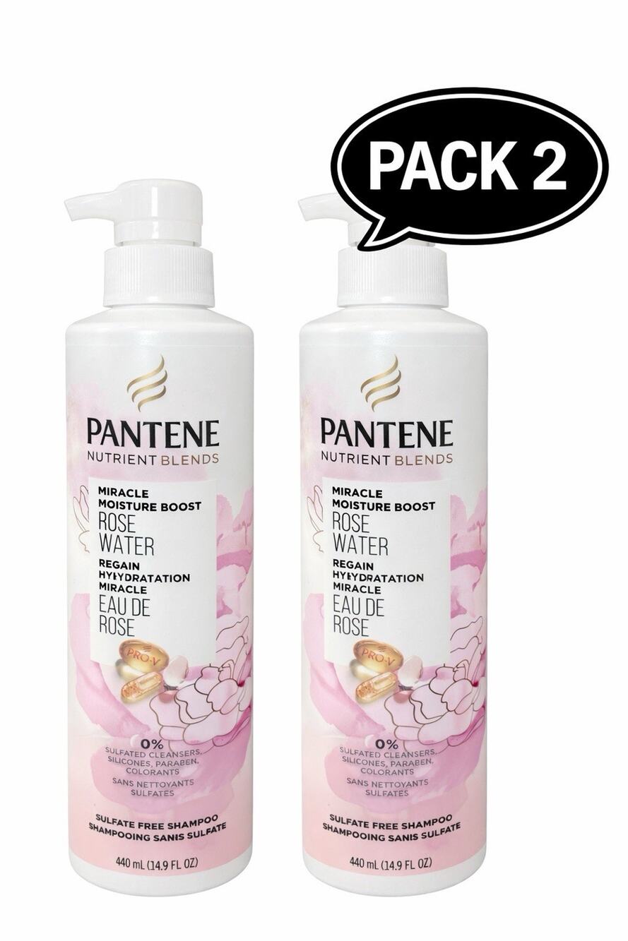 Pantene Nutrient Blends Shampoo, Sulfate-Free, 14.9 Fl Oz- Pack 2